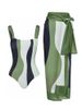Women's Clothing One Piece Swimsuit With Gauze Skirt Sun Protection Bikini Set For Hot Spring Beach Vacation_ecoleips.com