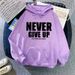 Cross-border New Alphabet Printed Top Fashion Autumn And Winter Hooded Sweater Women's Versatile Casual Large Size Loose Velvet_ecoleips.com