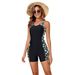 Voya 2026 European And American New Style One-Piece Swimsuit For Women, Flat-Shoulder Tummy-Covering Diving Suit,_ecoleips.com