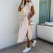 Women's Clothing New Spring And Summer Fashion Temperament Striped Long Skirt Lace Up Dress_ecoleips.com