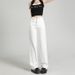 Narrow Straight-leg White Jeans For Women, 2025 Spring/summer, High-waisted Petite Pants, Casual Versatile, Japanese And_ecoleips.com