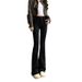 Black Flared Jeans For Women, High-waisted, Autumn/winter 2026 New Vintage Style, Fleece-lined, Stretchy, Slim-fit,_ecoleips.com