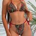 Women's Sexy Tie-Up Printed Bikini Swimsuit European American Style Cross BorderTM11VY Bikini Set_ecoleips.com