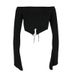 AC417 Cross-Border European American Women's Clothing 2024 Spring And Autumn Two-Way Wear Top With Bell_ecoleips.com