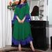 2024 Cross-Border Green Long-Sleeve Sequin Tassel Patchwork Middle Eastern Women's Arabic Dress_ecoleips.com