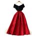 Women's Clothing Skirt Off-shoulder Stitching Waist Jacquard Large Puff Dress_ecoleips.com