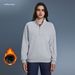 Autumn/Winter Half Zip Stand Collar Sweatshirt, Skin Friendly Fleece Lined, Warm, Loose Fit, Versatile, Casual Long Sleeved Top, D25154_ecoleips.com