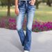 Women's Clothing Women's Embroidery Slim Fit Fashionable Personality Low Waist High Elastic Jeans Ins Trend Slim_ecoleips.com