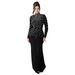 Women's Long Sleeved Beaded Diamond Arm Wrapped Dress Temperament Casual England Style Thin Summer Dress_ecoleips.com