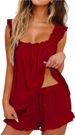 Women's Clothing American Women's Homewear 2 Piece Set Vest Top And Shorts Combination Bestseller_ecoleips.com
