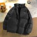 Women's Clothing Chic Winter Puffer Jacket - Oversized Short Coat With Fleece Lining, Lightweight & Stylish, Trendy Streetwear For Casual & Office_ecoleips.com