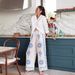 Suitable For All Seasons New Fashion Printed Linen Elastic Waist Pocket Wide-leg Casual Women's Pants_ecoleips.com