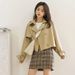 2022 New Loose Fit Petite Versatile Autumn Street Style Short Blazer Trench Coat Women's Fashion_ecoleips.com