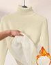 Women's High Neck Fleece-Lined Sweater - Winter Warm Soft Knit Pullover, Elegant Slim Fit, Long Sleeve Thermal Top For Fall & Winter_ecoleips.com