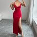 Women's Sexy Slit Bodycon Dress - Summer Sleeveless Suspender Skirt (High Split, Stretchy Fabric, Clubwear, One Step Mini Dress)_ecoleips.com