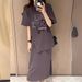 Women's Summer Fashion Set, Tummy Covering Slimming Skirt Two-Piece Set For Plus Size Women 1.0-150kg_ecoleips.com