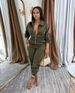 Women's Slim Fit Cargo Jumpsuit With Lapel & Metal Zipper - Stylish Utility Jumpsuit With Multiple Pockets (Black, Army Green, Navy, Dark Brown)_ecoleips.com