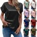 Women's Clothing Women's Satin Shirt Short Sleeved Loose Fit Casual Versatile Round Neck Blouse For Formal & Casual For Women_ecoleips.com