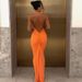 Spring Summer Women's Halter Neck Long Skirt Dress Large Backless Pleated Hip Sexy_ecoleips.com