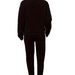 Women's Fleece Lined Sweatshirt Set Style Two Piece Crew Neck Casual Printed Suit R23_ecoleips.com