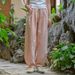 Johnature Women Vintage Solid Color Long Pants Linen Elastic Wasit 2025 Spring New Trouser Pockets Loose Women Straight Pants_ecoleips.com