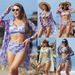 Women's Clothing Multi Color Printing Sexy High End Swimsuit Bikini Three Piece Women's Swimsuit_ecoleips.com