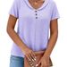 2026 Spring/Summer Women's New Top: Solid Color Twist Button Fashion Short-Sleeve For Women_ecoleips.com