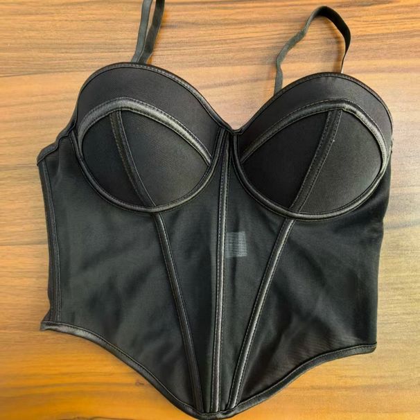 European And American Style Waist Cinching Fishbone Corset Vest Mesh Sexy Hot Girl Women's Fashion Waist-Cinching_ecoleips.com