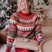 girl 2024 Autumn Winter Cross-Border Women's Christmas European American Knitted Half-High Round Neck Pullover Printed_ecoleips.com
