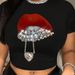 Women's Clothing Summer Print Short T Shirt Tops_ecoleips.com