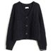 Aria Basics Aria Basics V-Neck Cable Knit Short Solid Color Cardigan Jacket Early Autumn New Cross-Border European And American Versatile_ecoleips.com
