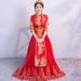 Elegant Red Qipao Cheongsam Dress For Bride Wedding Banquet, Long Sleeve Vintage Chinese Traditional Dress With Floral Embroidery_ecoleips.com