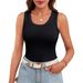 Women's Slim Fit Camisole Top Sexy Solid Color Casual Sleeveless Can Be Worn as an Inner Or Outer Layer Popular_ecoleips.com