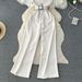 Women's Clothing Jumpsuit Mesh Stitching Dress Collar Waist Elegant Pants_ecoleips.com