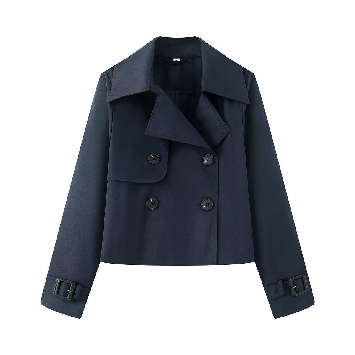 Women's Stylish Short Trench Coat – European & American Design, Lightweight Casual Jacket, Versatile For Spring & Fall_ecoleips.com