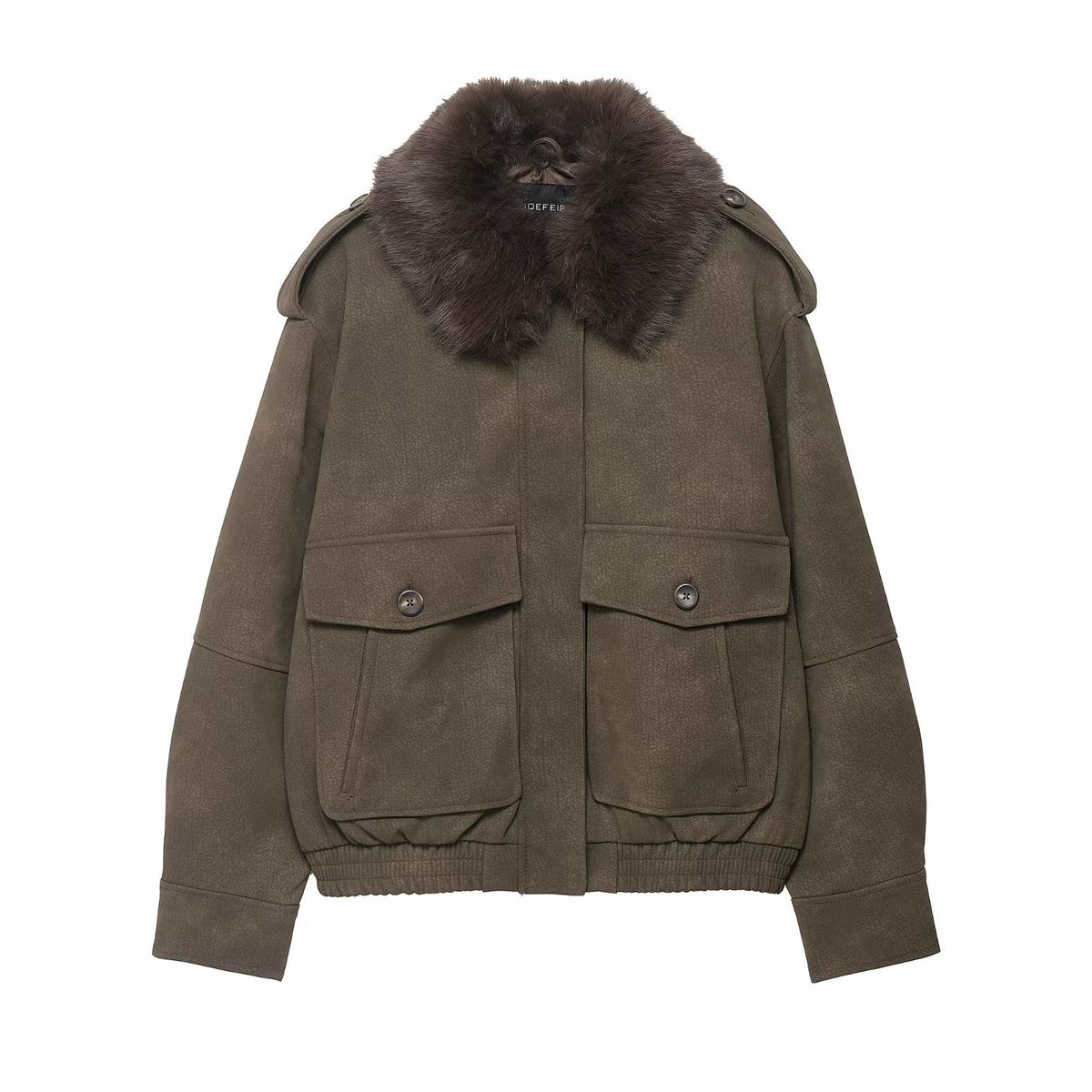 Women’s Suede Jacket With Detachable Collar – Stylish Autumn Outerwear, European & American Trend, Versatile & Lightweight_ecoleips.com