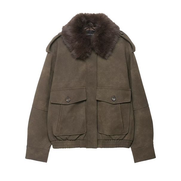 Women’s Suede Jacket With Detachable Collar – Stylish Autumn Outerwear, European & American Trend, Versatile & Lightweight_ecoleips.com
