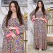 Modest Abaya Dress Elegant Floral Print Maxi Dress – Modest Muslim Abaya With Stylish Long Sleeves & Flowy Design, Perfect For Daily Wear_ecoleips.com