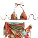 Women's Clothing Floral Print Three Piece Bikini Set Women's Tie Up Swimsuit Sexy Style Inspired Apron Swimwear_ecoleips.com