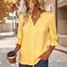 2026 Spring/Summer European And American Cross-Border Trade New Women's Casual Loose Fashionable V-Neck Solid Color_ecoleips.com