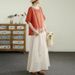 Heavy-Work, Exquisite Embroidered Mid-Sleeve Short-Sleeve Cotton-Linen Top, Summer Mom's Wear, Loose Casual T-Shirt For_ecoleips.com