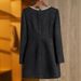 K New Square Neck Nail Bead Decoration Waist Cinching Long Sleeved Slimming Dress Small Formal Dress_ecoleips.com