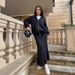 Women’s Tailored Mermaid Hem Dress – V-Neck Long Sleeve Zip-Up Bodycon Dress For Fall – Stretchy Polyester Blend Slim Fit_ecoleips.com
