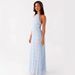 New Women's Halter Neck Backless Lace-Up Ruffled Long Dress Vacation Lace Dress_ecoleips.com