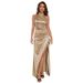 YJ23556 Best-Selling Evening Elegant Slit Halter Neck Sleeveless Party Pleated Long Dress For Women_ecoleips.com