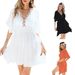 Women's Clothing Hook Flower Splicing Tassel Bikini Outerwear Beach Cover Skirt Blouse_ecoleips.com