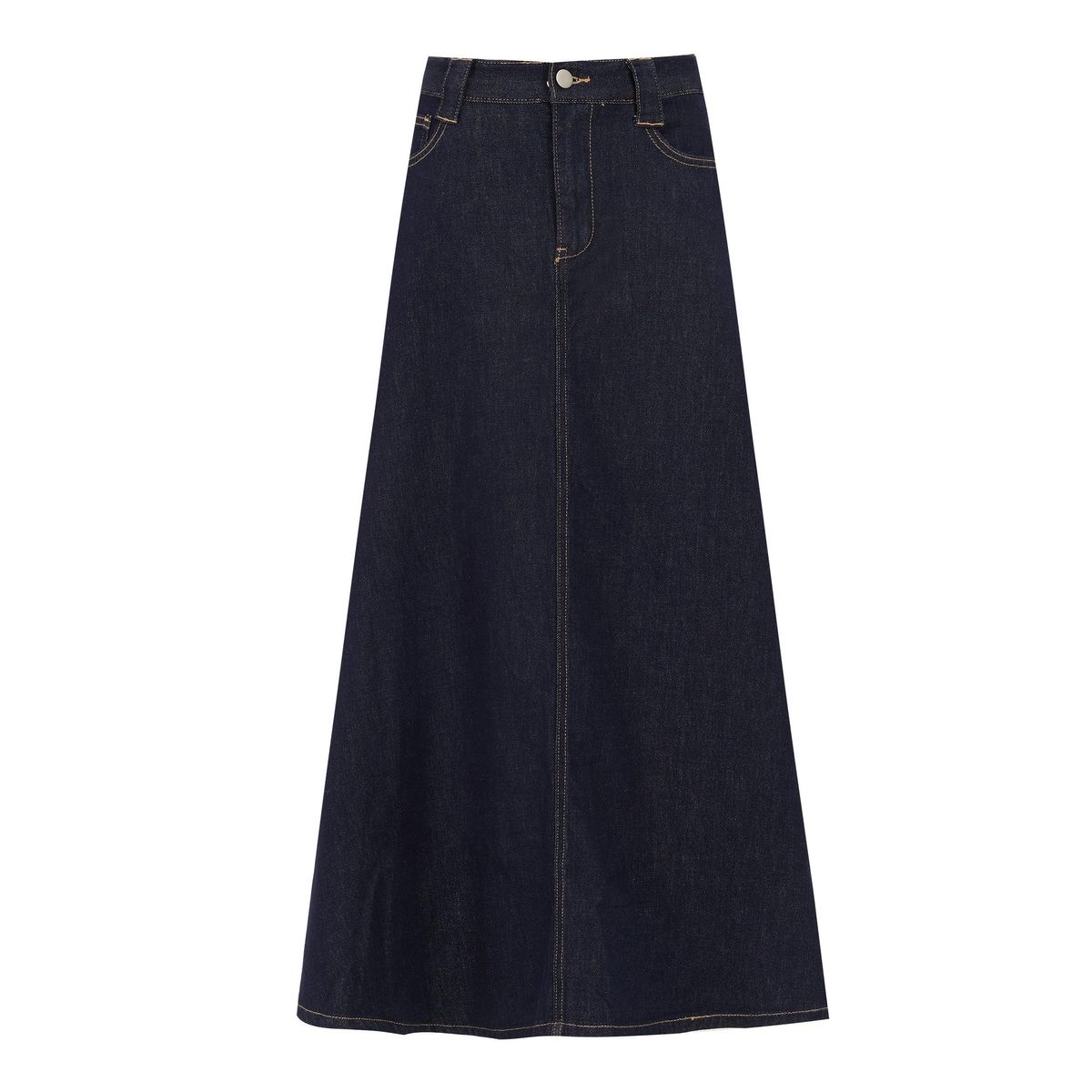 K Retro And Versatile Women's High-waisted A-line Flowing Maxi Skirt_ecoleips.com