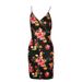 AD313 Cross-Border Chinese Style New Sexy Strap Printed Waist-Cinching Bodycon V-Neck Fashion Short Dress_ecoleips.com