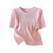 Women's Clothing Summer Women's Short Sleeve Knitwear Top With Unique Sequin Design Elegant For Formal & Casual For Women_ecoleips.com
