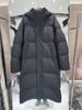 girl Girl 2025 Winter New Long Over-the-Knee Down Jacket For Women, White Duck Down, Thickened, Hooded, Loose Fit, Student Chinese_ecoleips.com